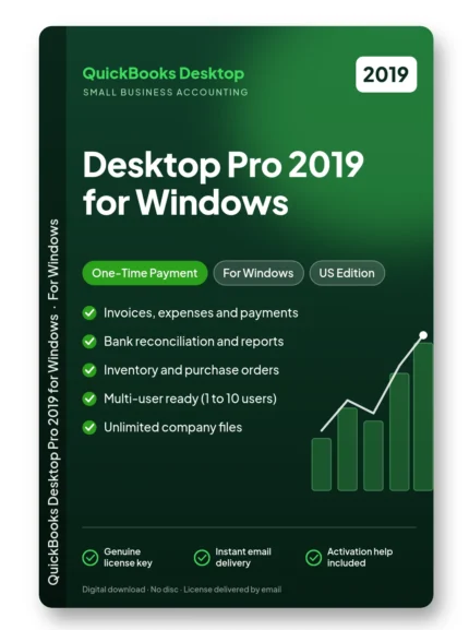 Quickbooks Desktop Pro 2019 for Windows – one-time payment license