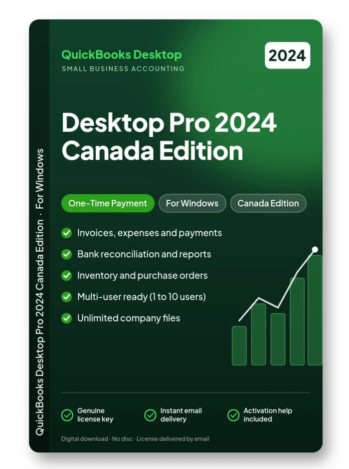 Quickbooks Desktop Pro 2024 Canada Edition – one-time payment license